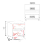 Vance 20' High One Drawer Nightstand, Casters, Mobile, One Shelf, Bedroom Natural Oak