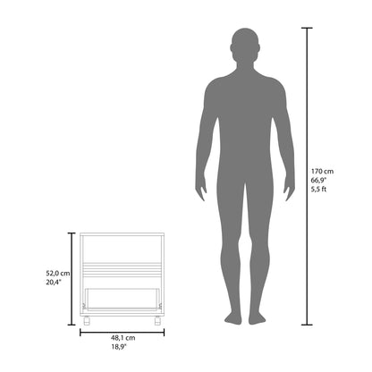 Vance 20' High One Drawer Nightstand, Casters, Mobile, One Shelf, Bedroom Natural Oak