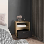 Vance 20' High One Drawer Nightstand, Casters, Mobile, One Shelf, Bedroom Natural Oak