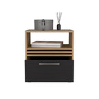 Vance 20' High One Drawer Nightstand, Casters, Mobile, One Shelf, Bedroom Natural Oak