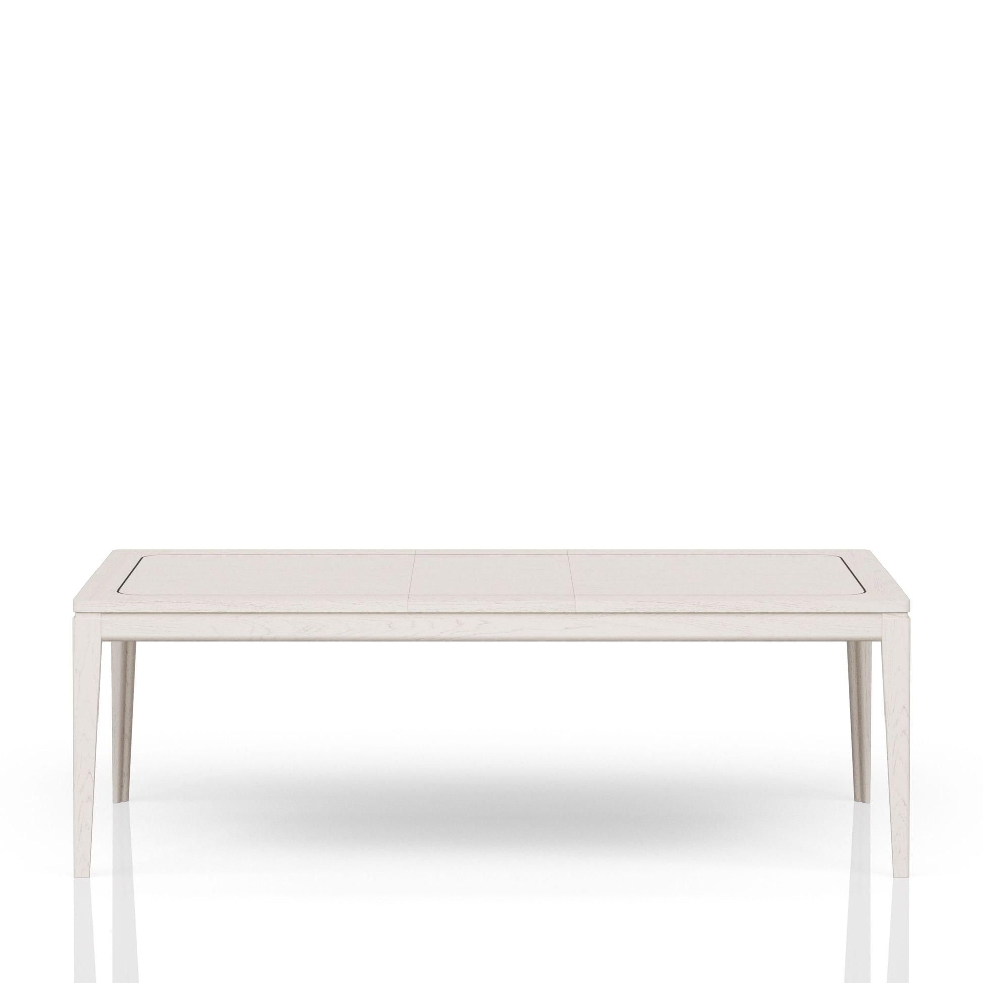 Expandable Leg Tablewith Metal Inlay - Vanilla