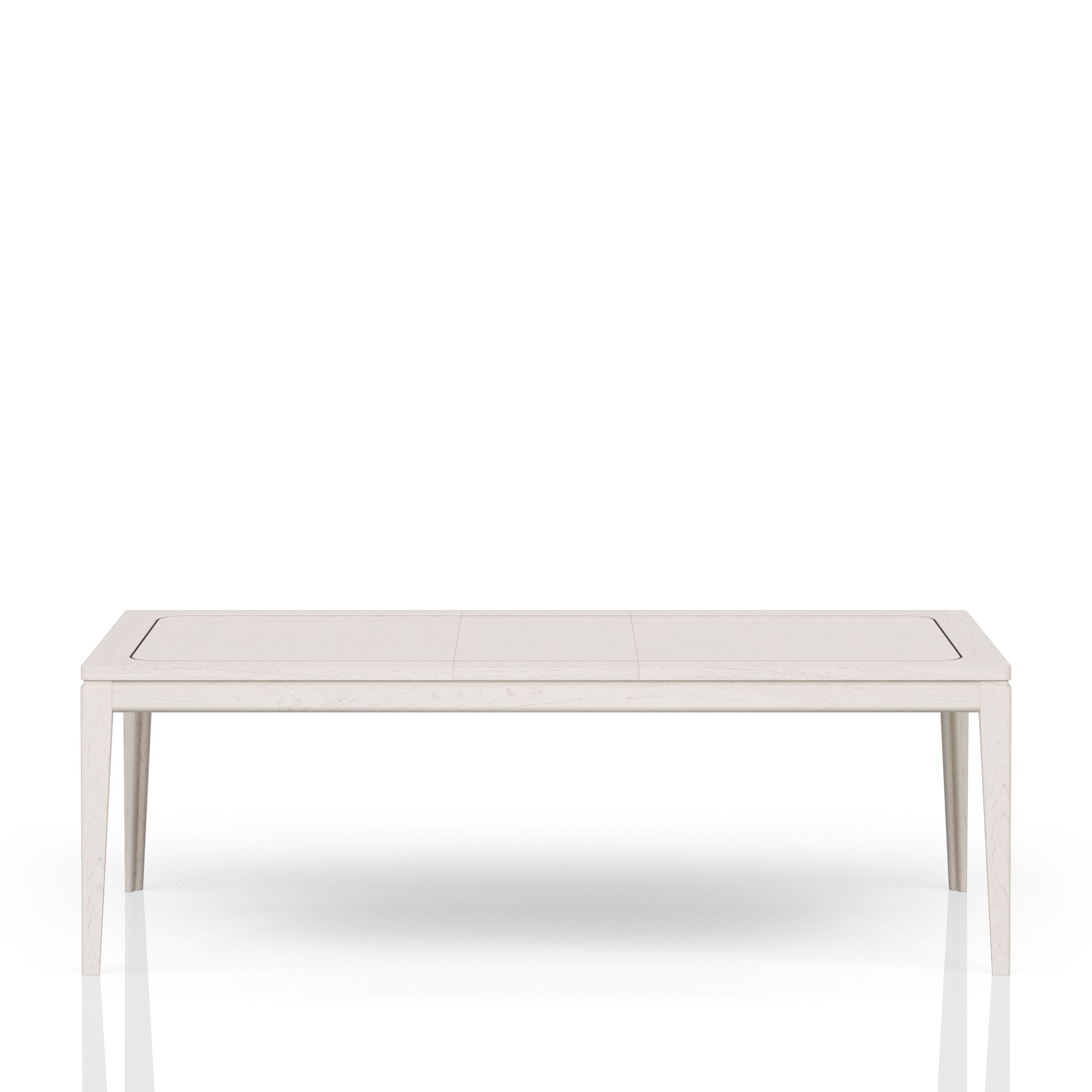 Expandable Leg Tablewith Metal Inlay - Vanilla
