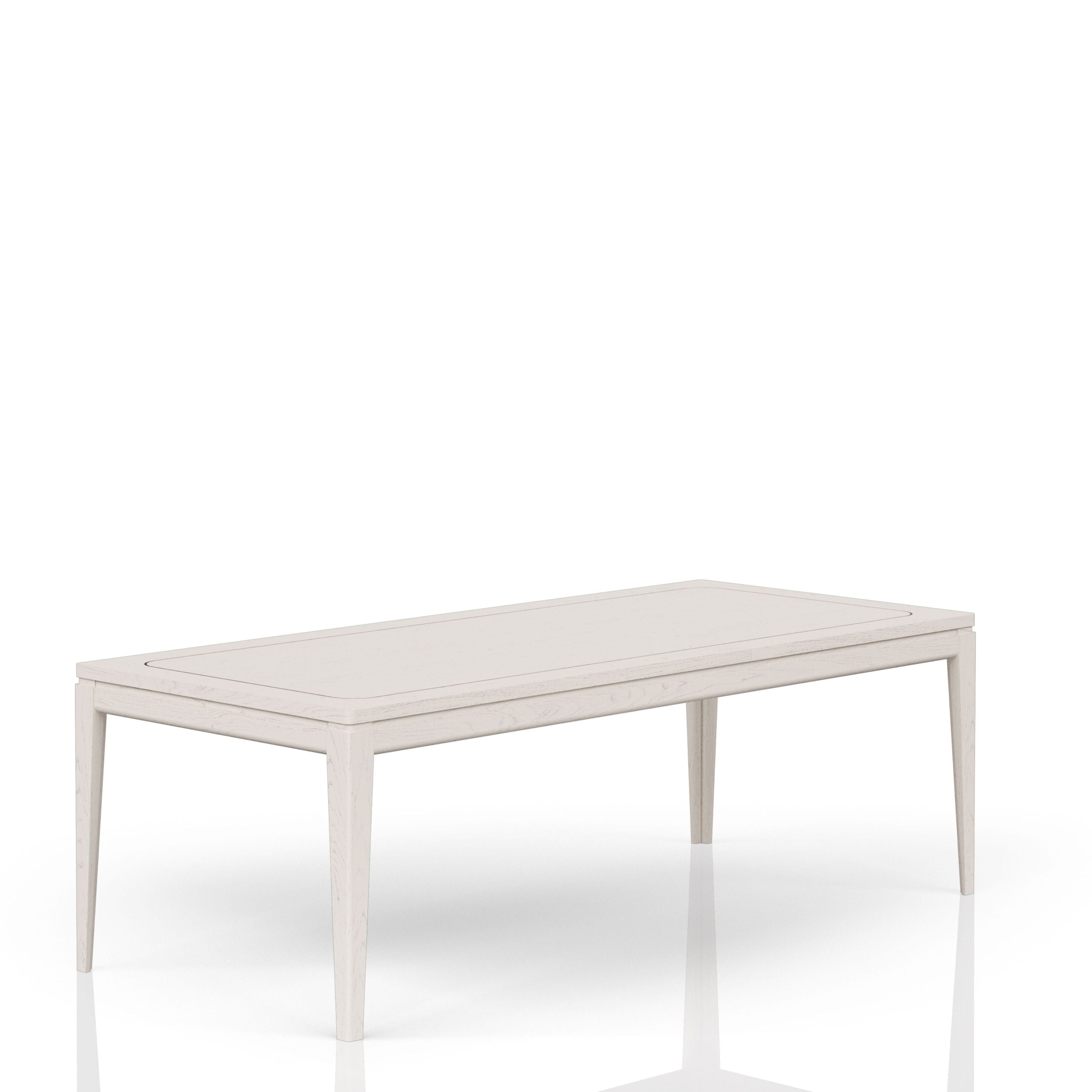 Expandable Leg Tablewith Metal Inlay - Vanilla