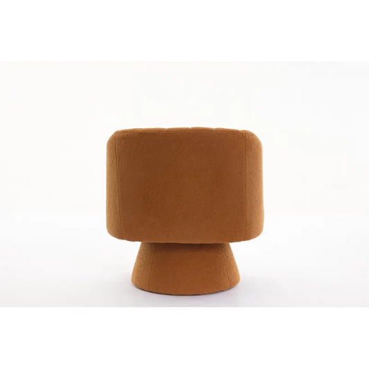 Wide Upholstered Swivel Barrel Chair