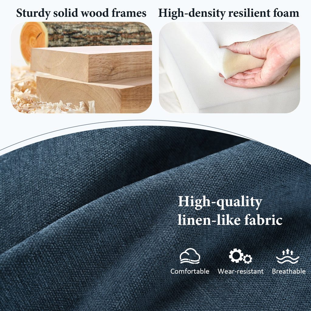 U_Style U-shaped Freely Transformable Modular Corner Sofa with Two Ottomans, Suitable for Living Rooms, Studies, Home Theaters, and More.