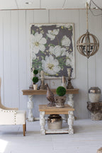 Versatile Brown Wood 4-Light Chandelier for Dining.