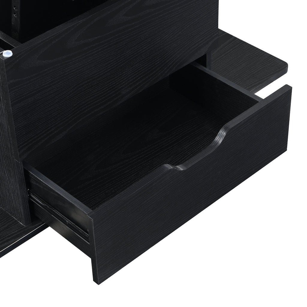 Multi-Functional Lift-Top Coffee Table with Hidden Storage and Stools, Multi-Function Modern Center Table with 4 Stools and Casters,Perfect for Modern Living Spaces, Black