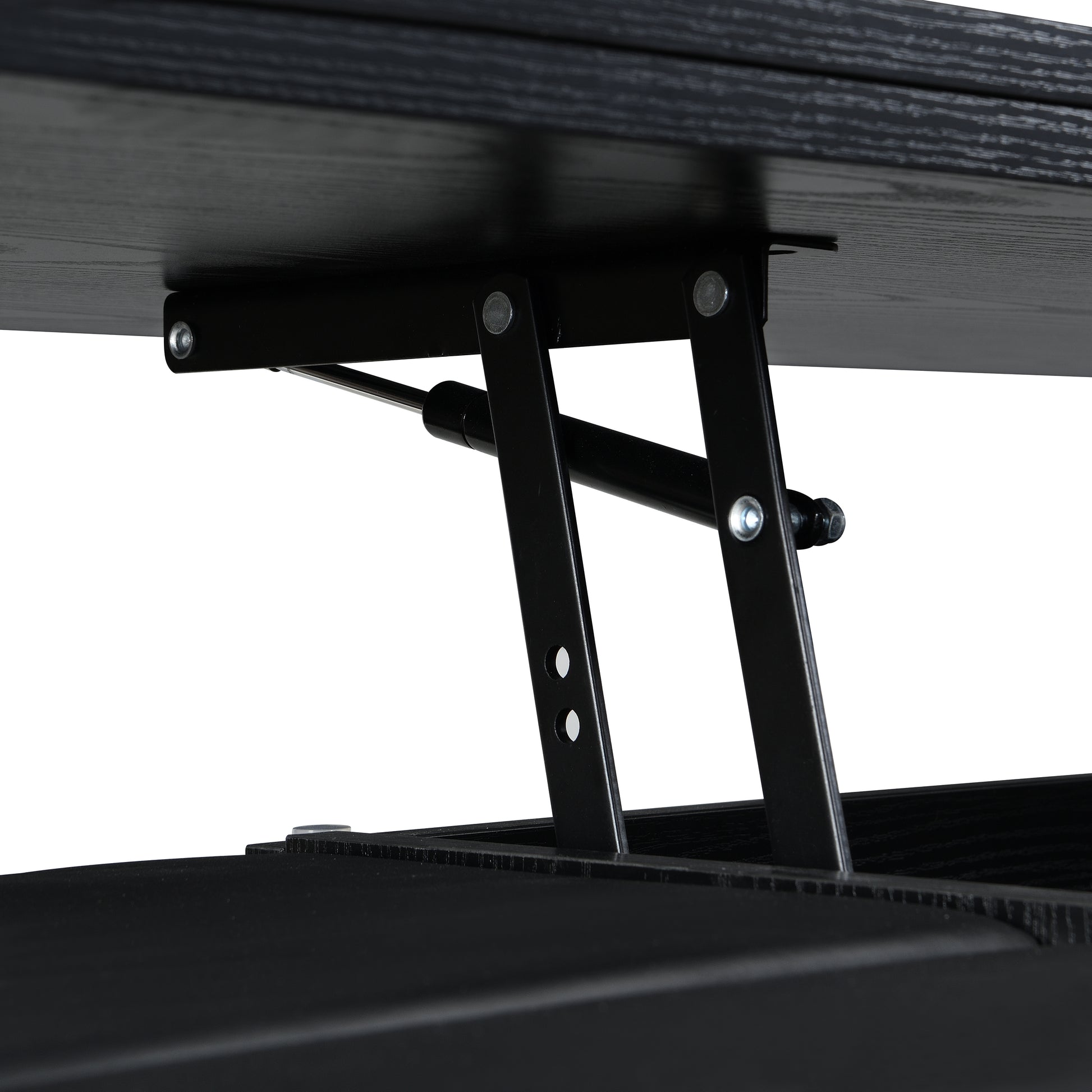 Multi-Functional Lift-Top Coffee Table with Hidden Storage and Stools, Multi-Function Modern Center Table with 4 Stools and Casters,Perfect for Modern Living Spaces, Black