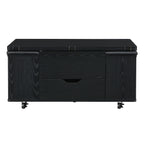 Multi-Functional Lift-Top Coffee Table with Hidden Storage and Stools, Multi-Function Modern Center Table with 4 Stools and Casters,Perfect for Modern Living Spaces, Black