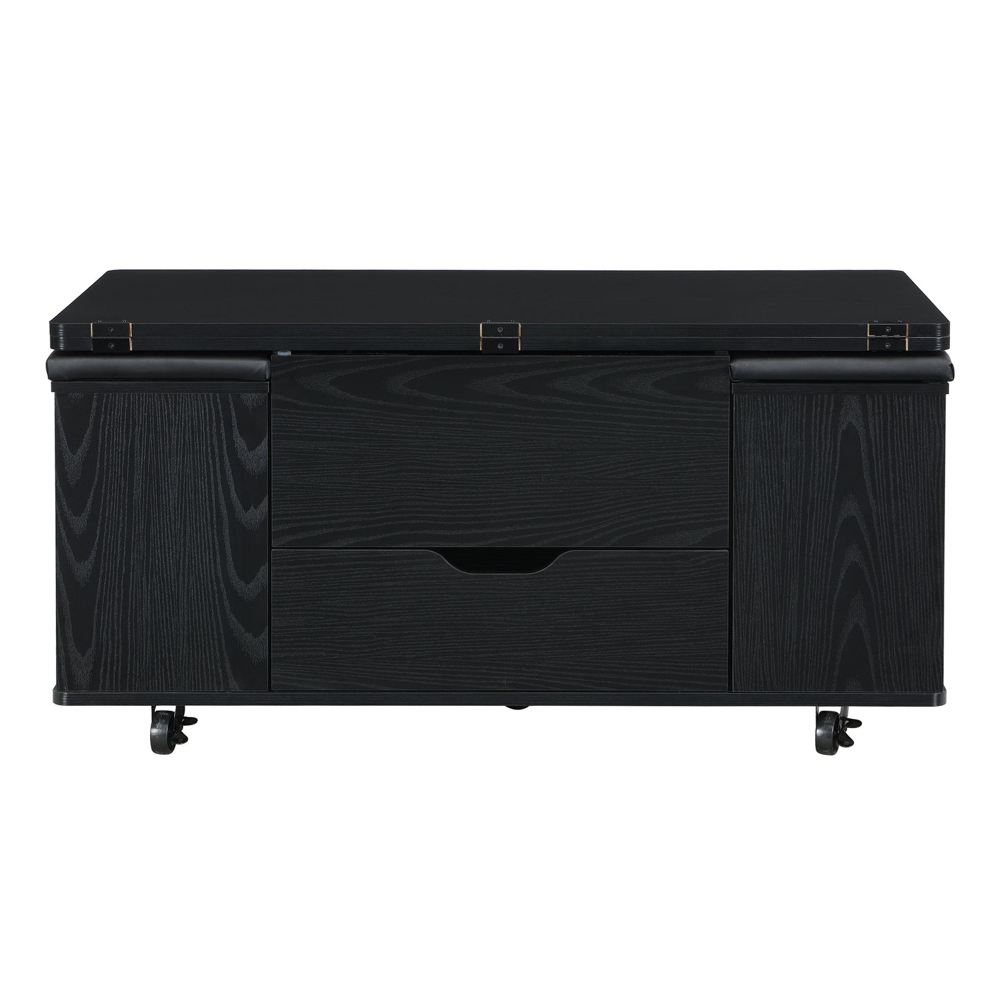 Multi-Functional Lift-Top Coffee Table with Hidden Storage and Stools, Multi-Function Modern Center Table with 4 Stools and Casters,Perfect for Modern Living Spaces, Black