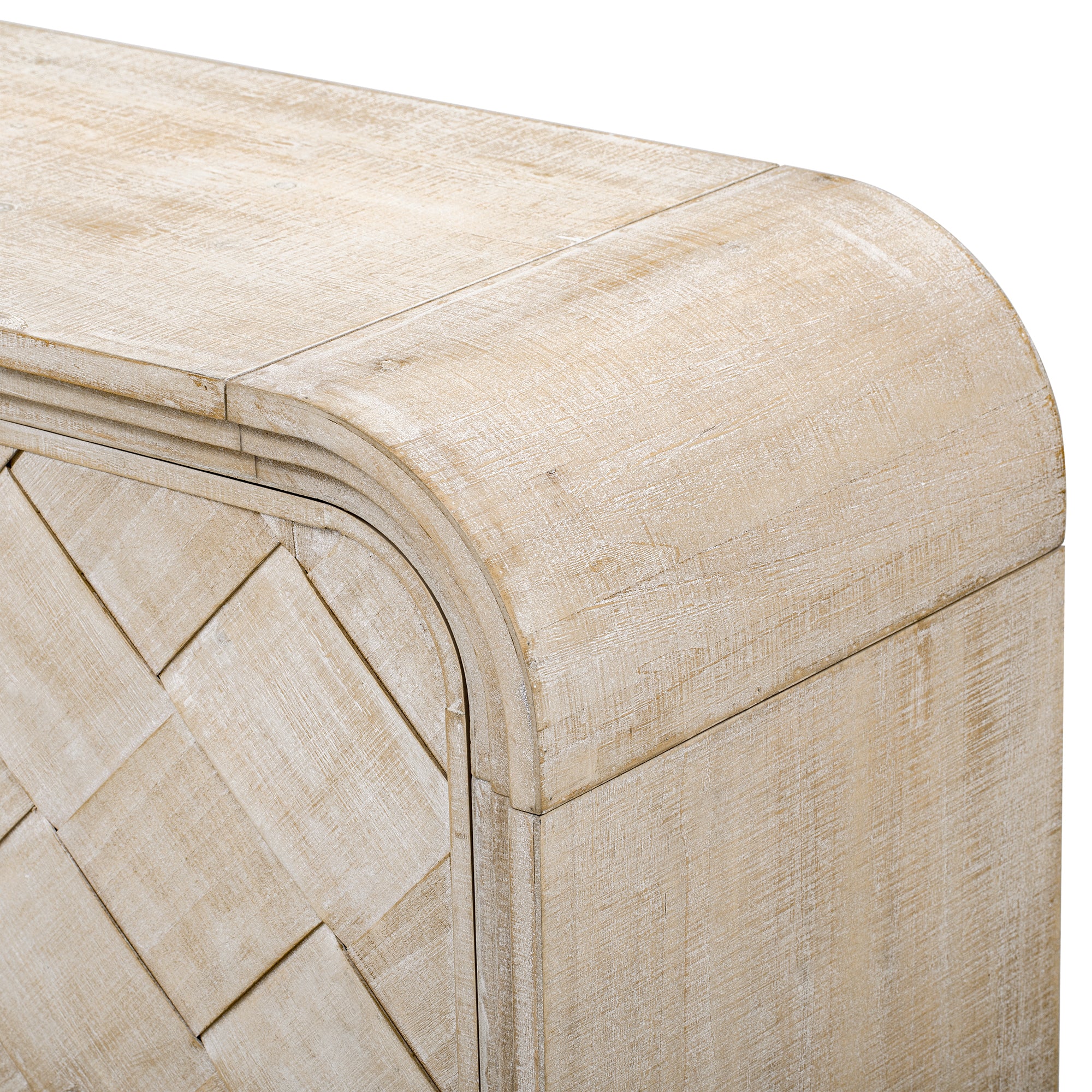 U_Style Versatile console table with Woven Wood Slats and Solid Wood Veneer,Suitable for Entryway, Hallway, Living Room,Foyer,Corridor