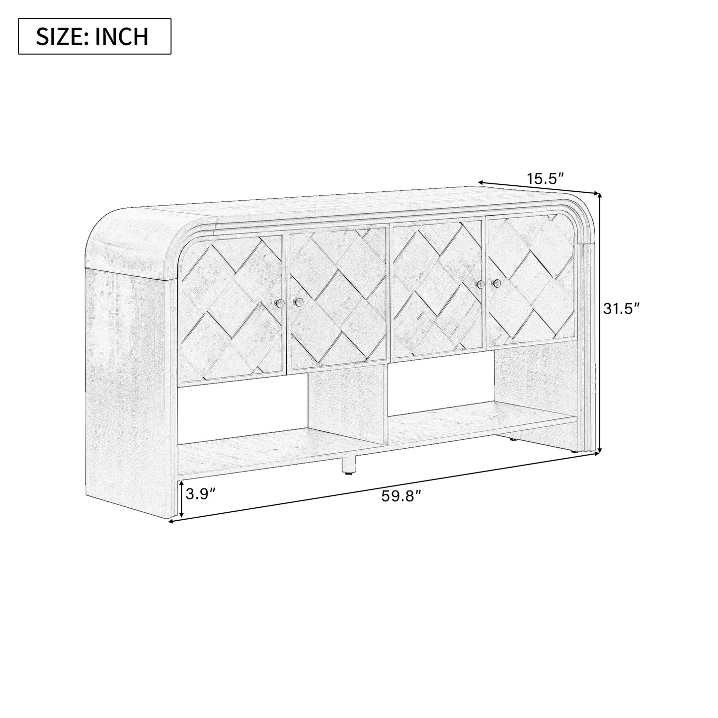 U_Style Versatile console table with Woven Wood Slats and Solid Wood Veneer,Suitable for Entryway, Hallway, Living Room,Foyer,Corridor