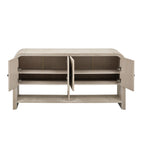 U_Style Versatile console table with Woven Wood Slats and Solid Wood Veneer,Suitable for Entryway, Hallway, Living Room,Foyer,Corridor