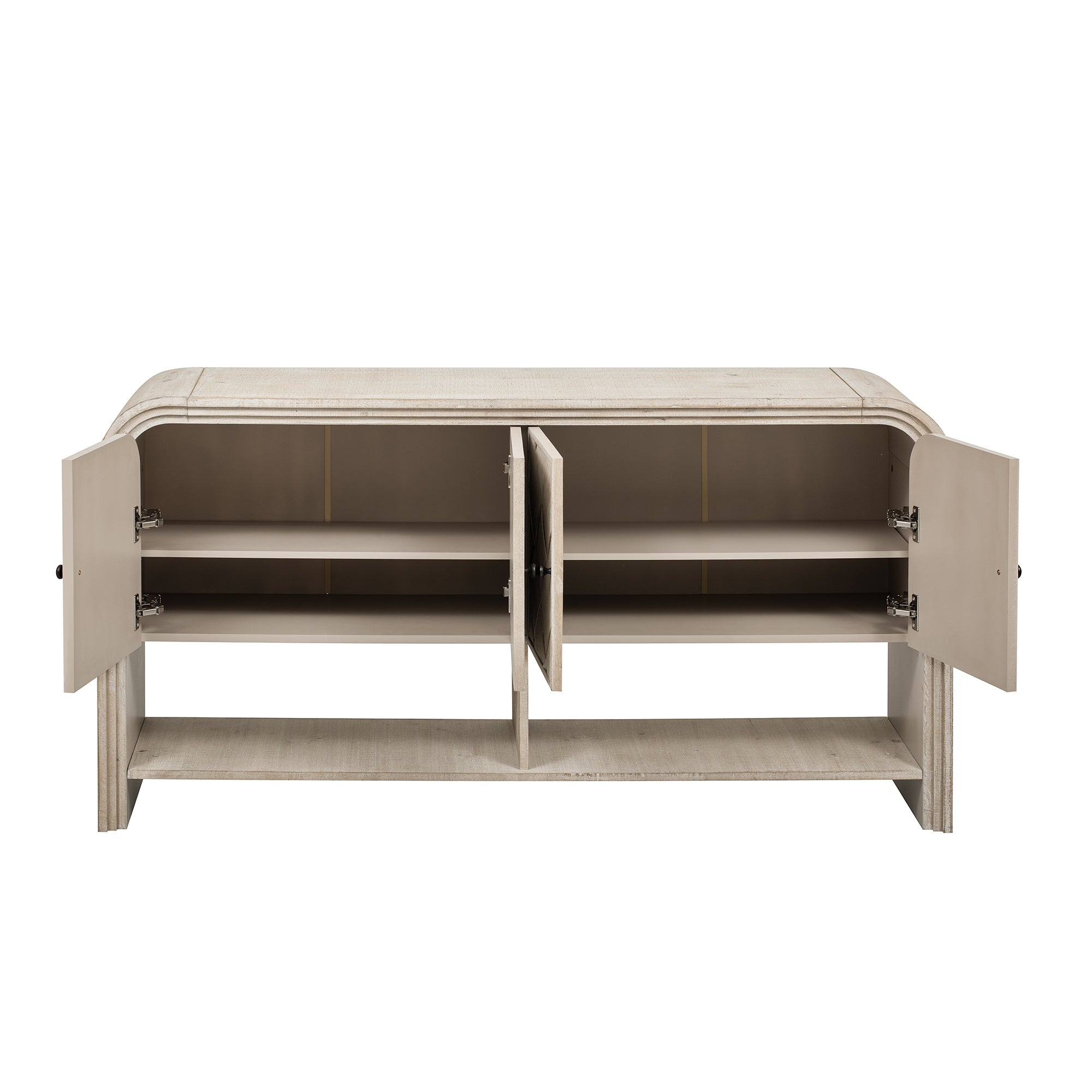 U_Style Versatile console table with Woven Wood Slats and Solid Wood Veneer,Suitable for Entryway, Hallway, Living Room,Foyer,Corridor