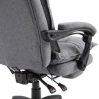 Vinsetto 360° Swivel Executive Home Office Chair Adjustable Height Linen Style Fabric Recliner with Retractable Footrest and Double Padding, Grey