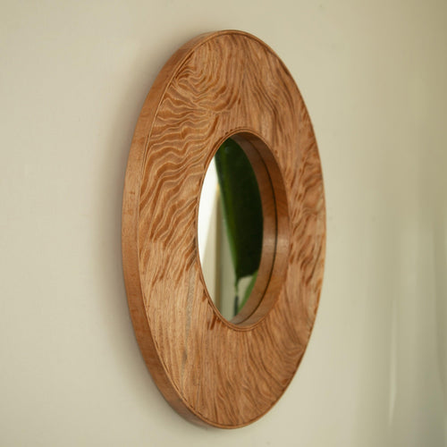 Vintage 24 Inch Rosewood Wall Mirror.