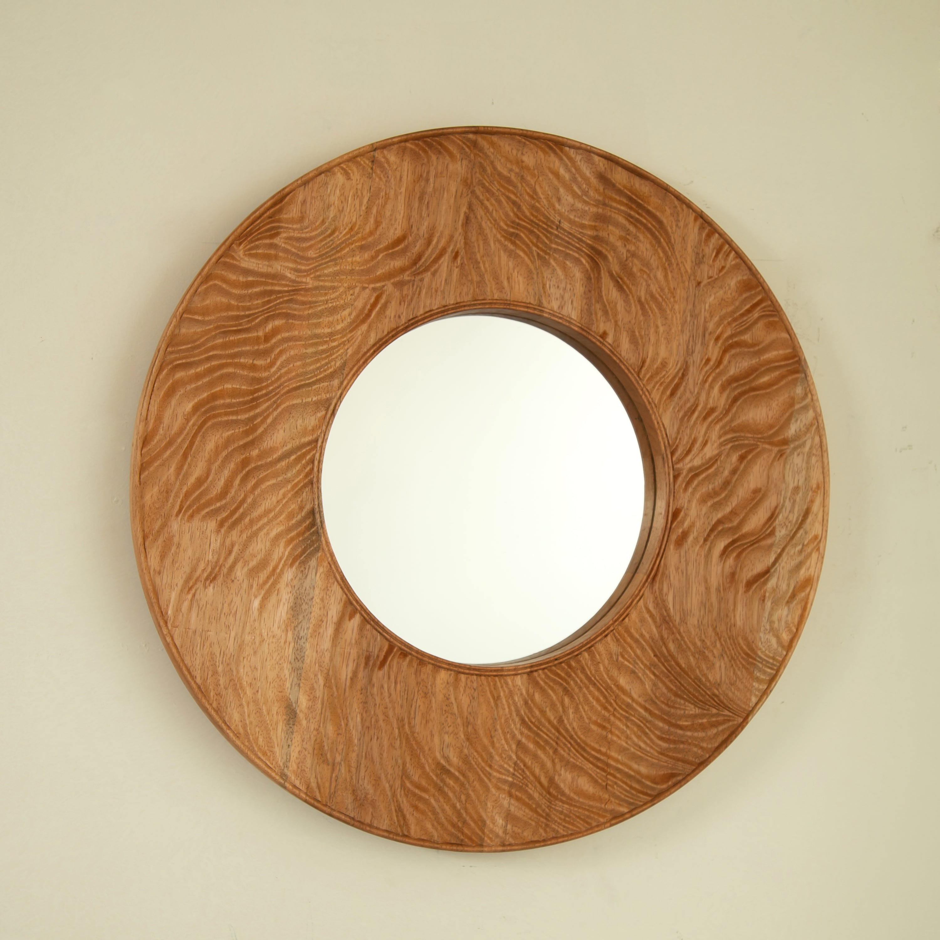 24'' Ring Mirror, Wall-mounted Vintage Circle Solid Rosewood Decorative Mirror, Round Mirror, Suitable for Bathroom, Bedroom, Living Room, Entryway, etc. Mirror