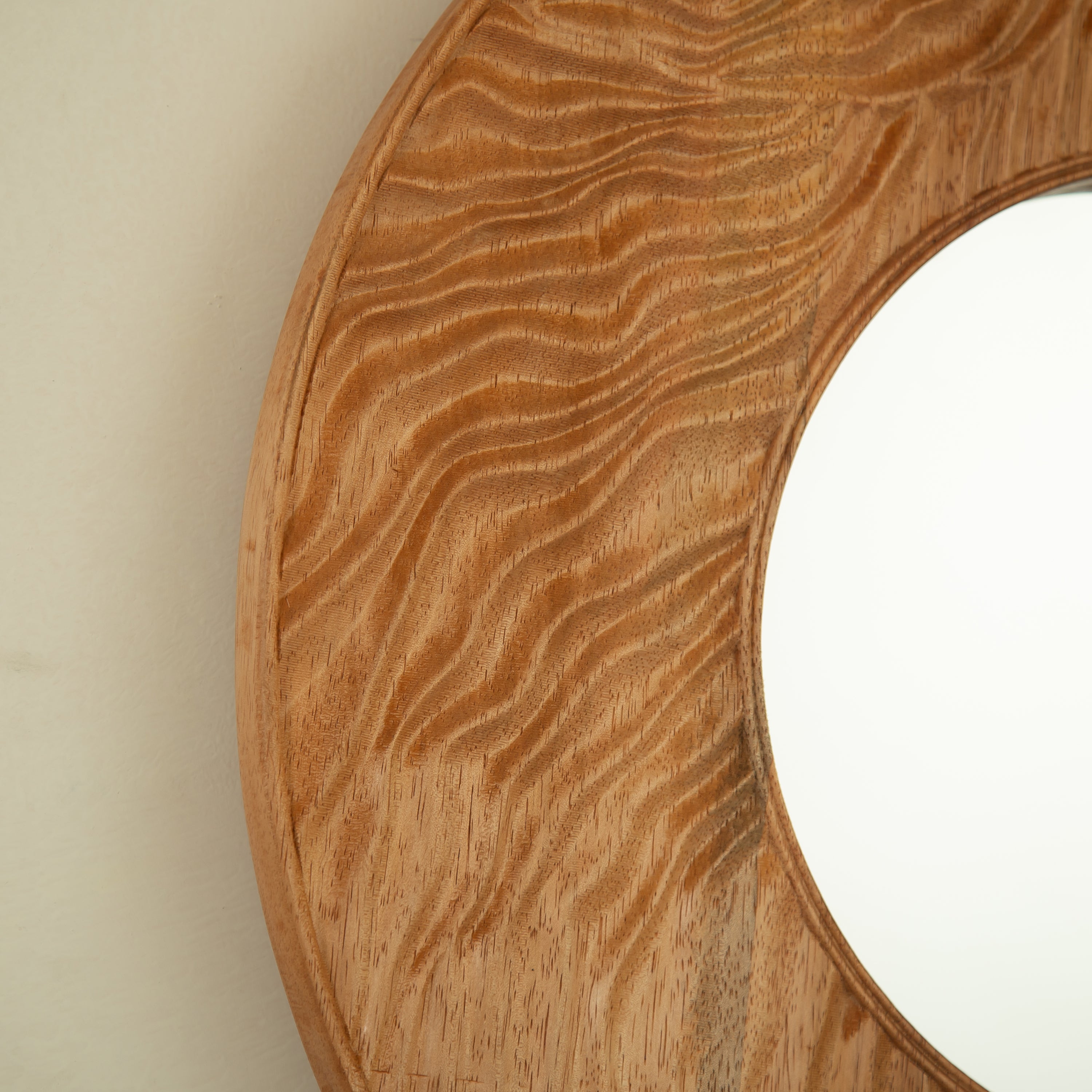 24'' Ring Mirror, Wall-mounted Vintage Circle Solid Rosewood Decorative Mirror, Round Mirror, Suitable for Bathroom, Bedroom, Living Room, Entryway, etc. Mirror