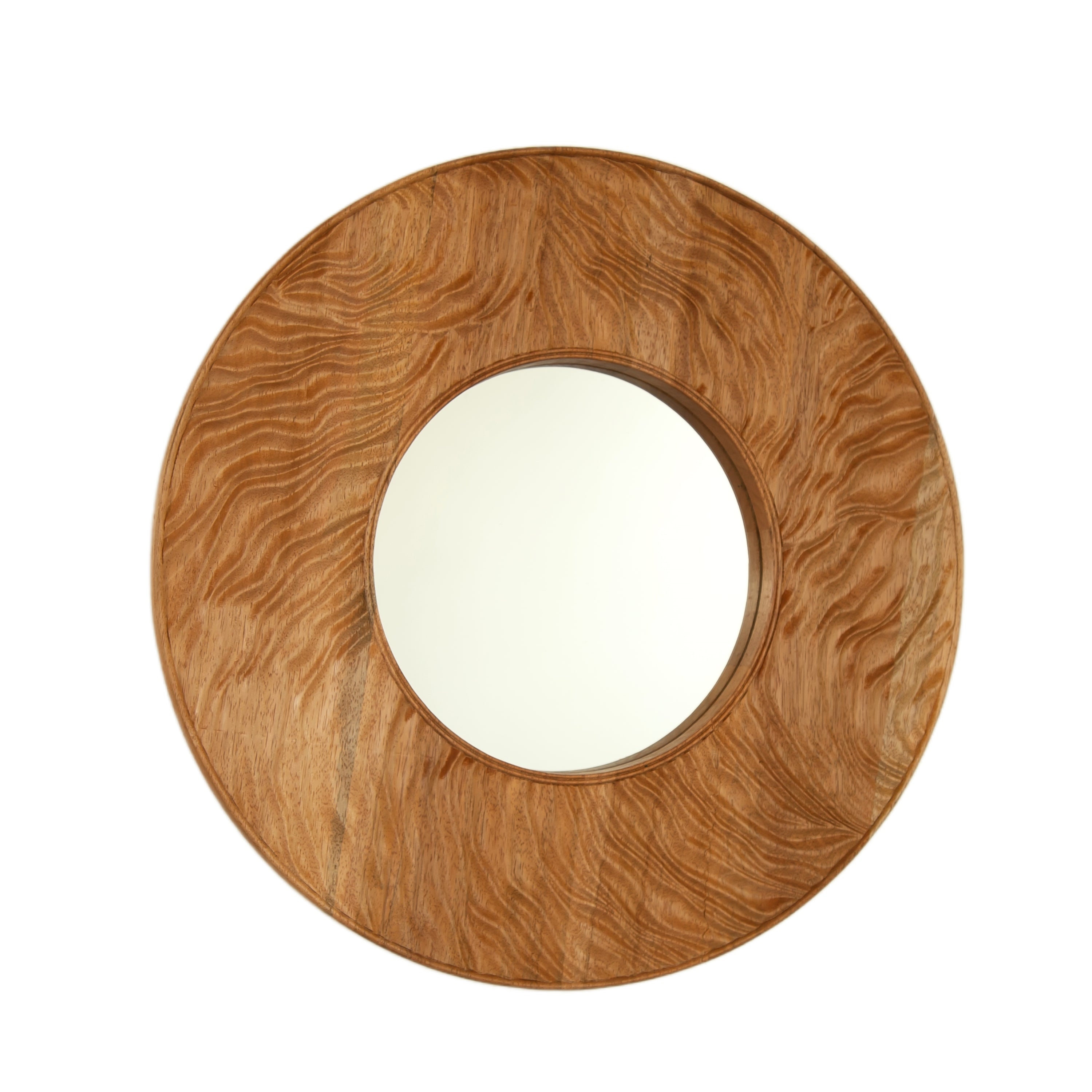 24'' Ring Mirror, Wall-mounted Vintage Circle Solid Rosewood Decorative Mirror, Round Mirror, Suitable for Bathroom, Bedroom, Living Room, Entryway, etc. Mirror
