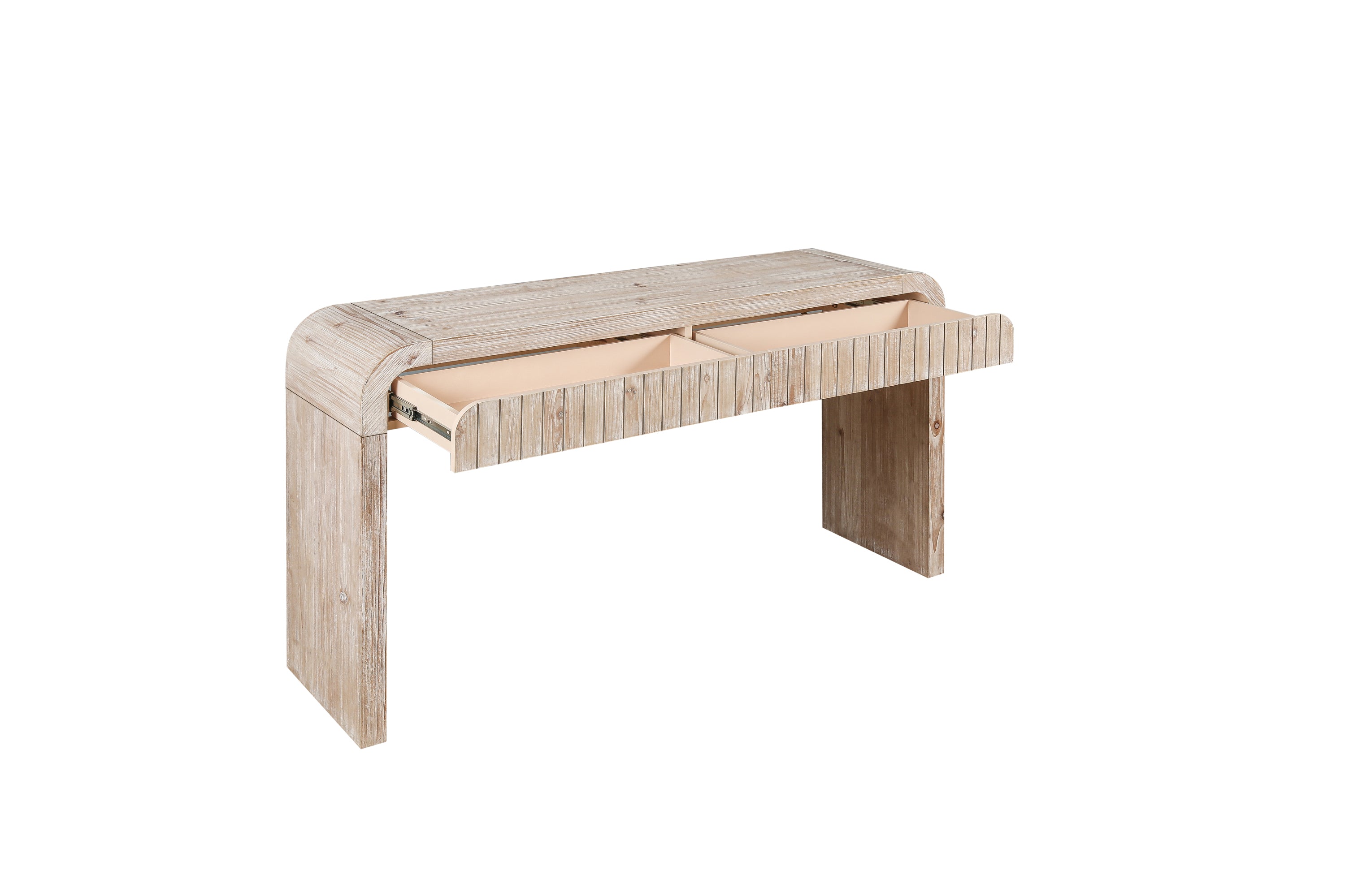 59'' Vintage Crafted Entryway Table,Two Hidden Handle Drawers,Farmhouse Console Table ,Easy Assembly, for Entrance & Dinning Room & Living Room & Hallway (Natural Wood Washed)