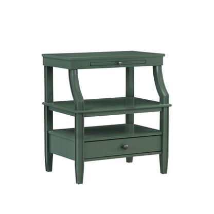 Newland Vintage Green Storage Nightstand