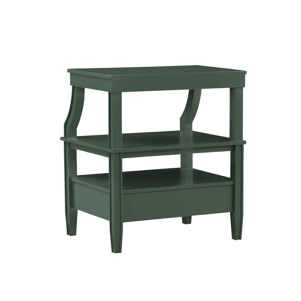Newland Vintage Green Storage Nightstand