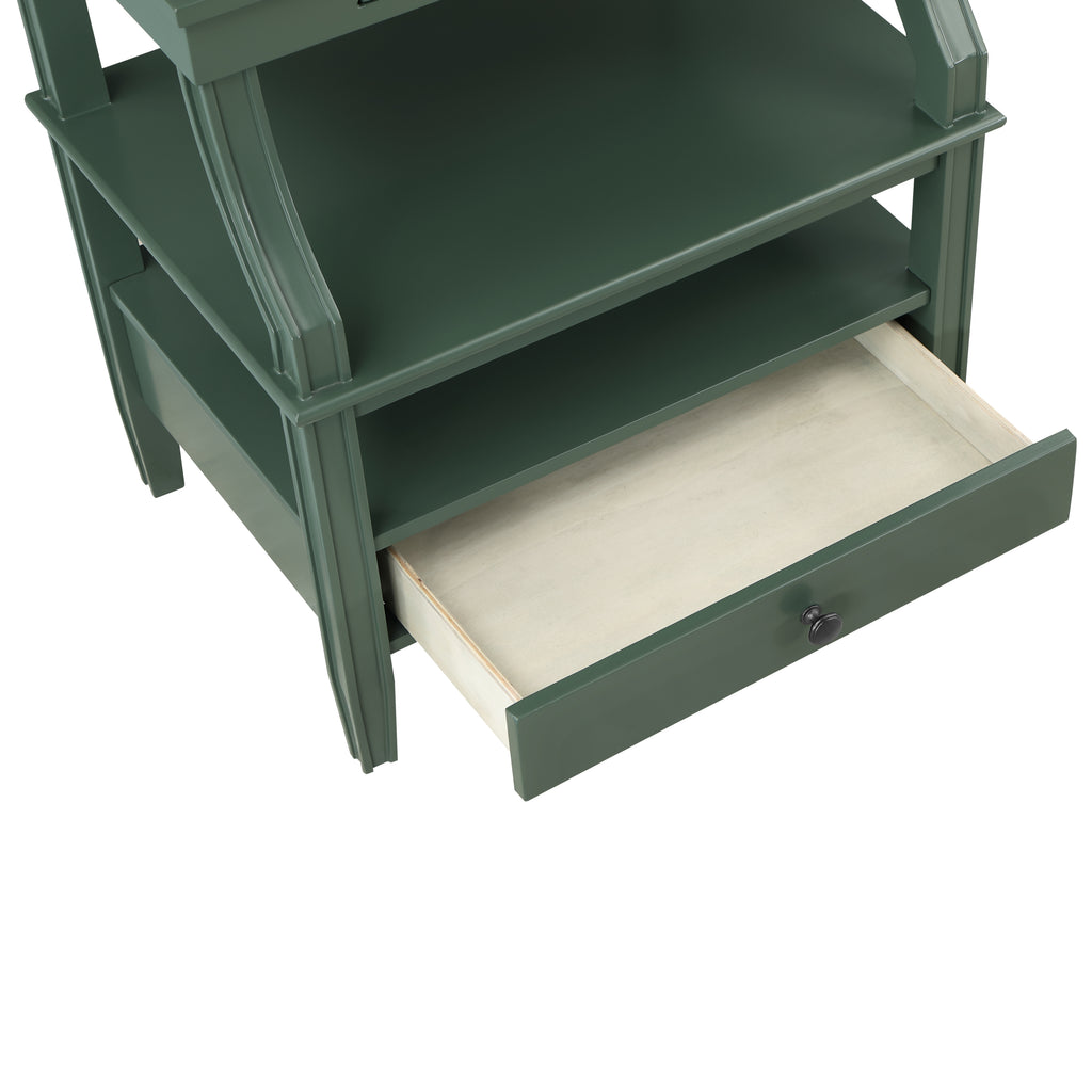 Newland Vintage Green Storage Nightstand