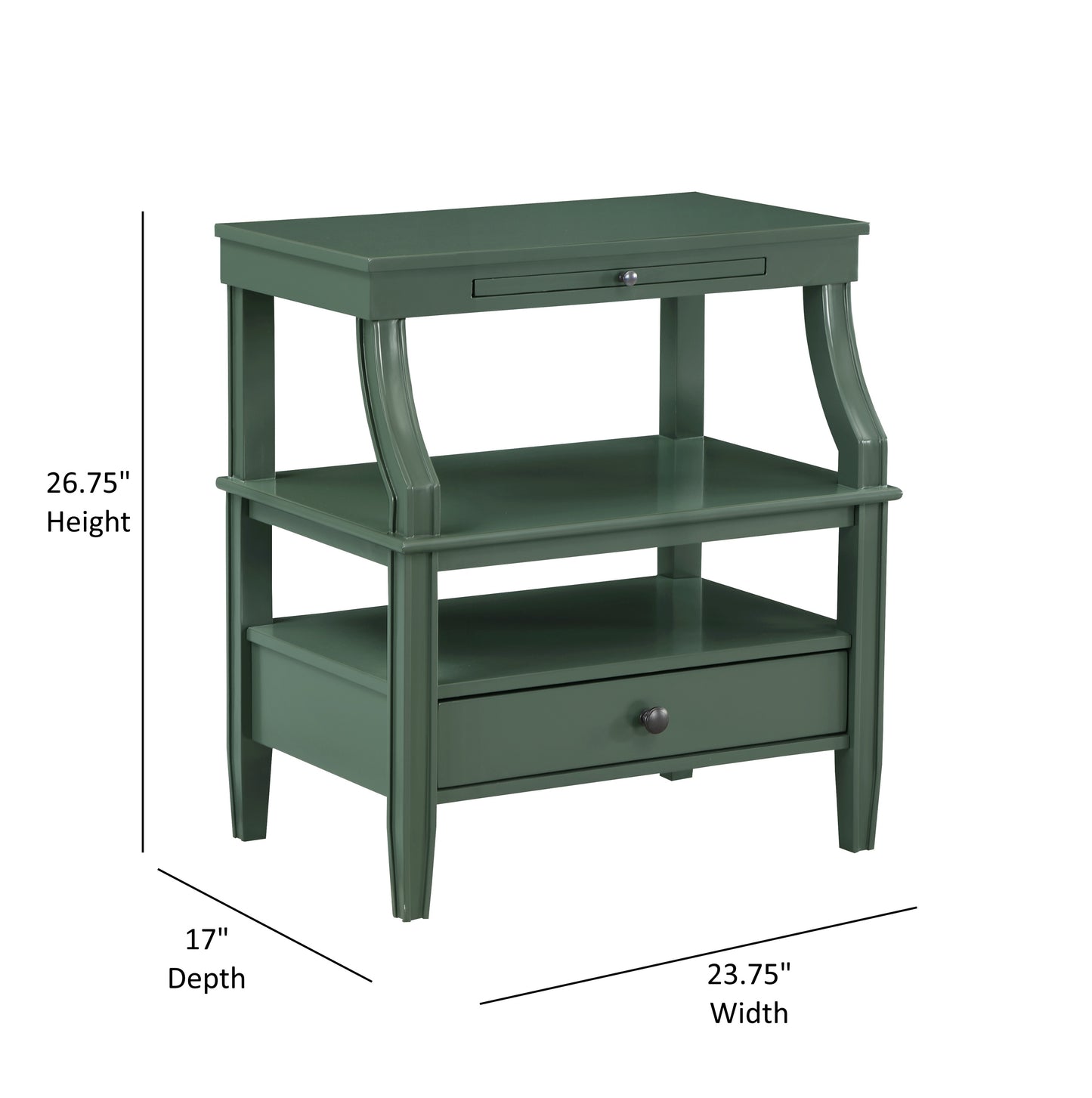 Newland Vintage Green Storage Nightstand