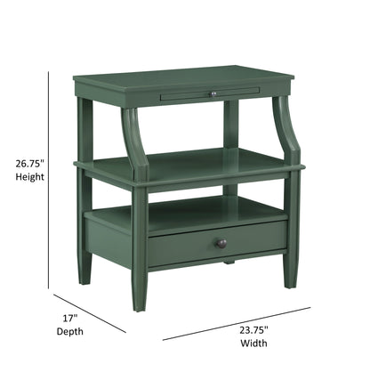 Newland Vintage Green Storage Nightstand