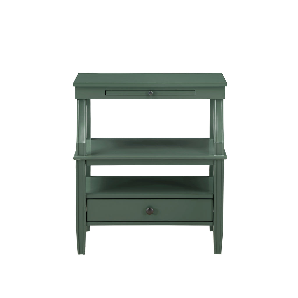 Newland Vintage Green Storage Nightstand