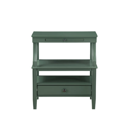 Newland Vintage Green Storage Nightstand
