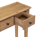 TREXM Entryway Table with 4 Drawers, Retro Console Table with Open Shelf for Entryways, Living Rooms, and Hallways (Old Pine)