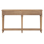 TREXM Entryway Table with 4 Drawers, Retro Console Table with Open Shelf for Entryways, Living Rooms, and Hallways (Old Pine)