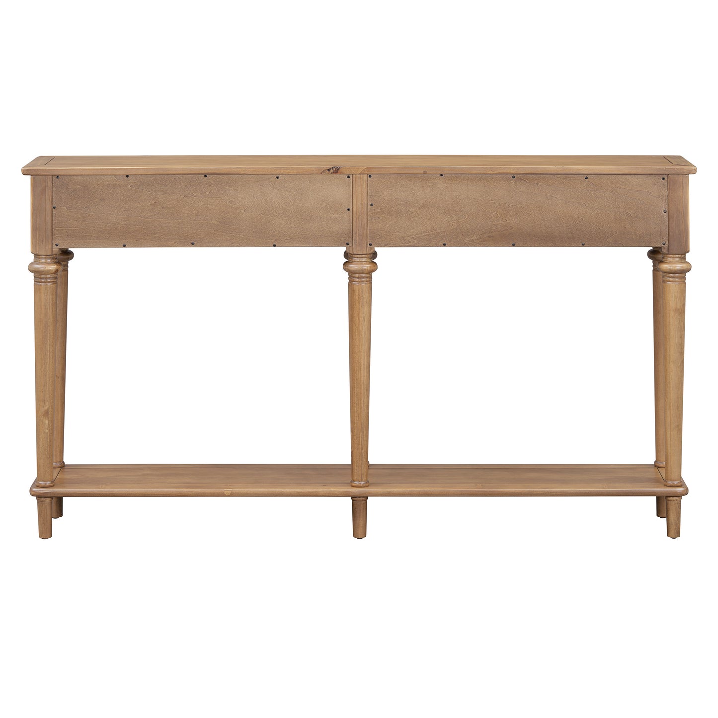 TREXM Entryway Table with 4 Drawers, Retro Console Table with Open Shelf for Entryways, Living Rooms, and Hallways (Old Pine)
