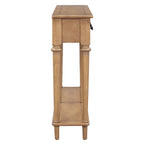 TREXM Entryway Table with 4 Drawers, Retro Console Table with Open Shelf for Entryways, Living Rooms, and Hallways (Old Pine)