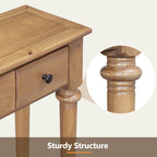 TREXM Entryway Table with 4 Drawers, Retro Console Table with Open Shelf for Entryways, Living Rooms, and Hallways (Old Pine)