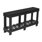 U_Style 62.9' Vintage Entryway Table - Fir Solid Wood with Natural Grain, 6 Reinforced Legs & 4.5' Thick Desktop, Metal Rivet Decor & Plank Under-Shelf, Console Table for Hallway, Living Room