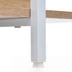 5 Tier Bookcase Home Office Open Bookshelf, Vintage Industrial Style Shelf, MDF Board, White Metal Frame, Oak (Old Sku:WF300935AAC)