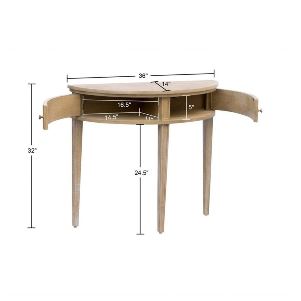 Vintage Storage Console Table with Fluted Doors.