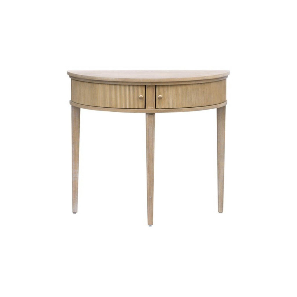 Vintage Storage Console Table with Fluted Doors.
