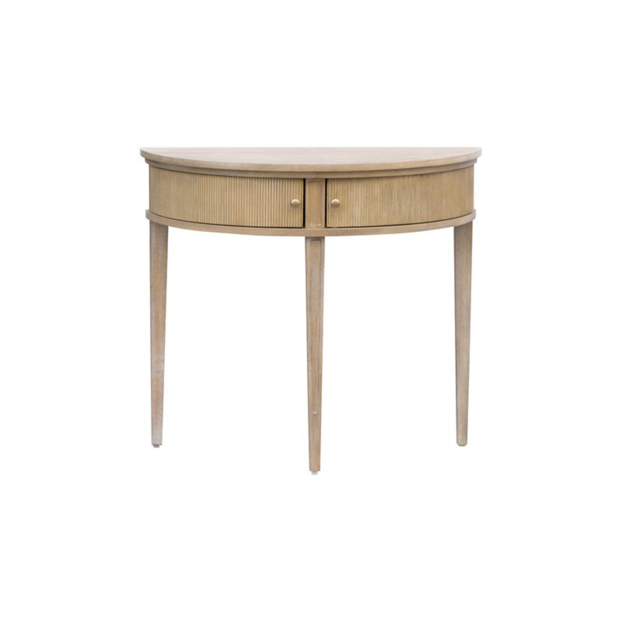 Vintage-Inspired Storage Console Table with Fluted Doors, Reclaimed Wheat MDF, 36' Width Console Table