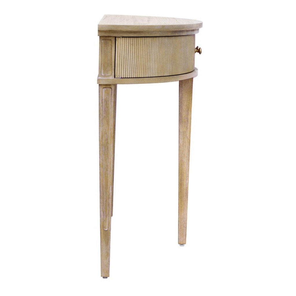 Vintage Storage Console Table with Fluted Doors.