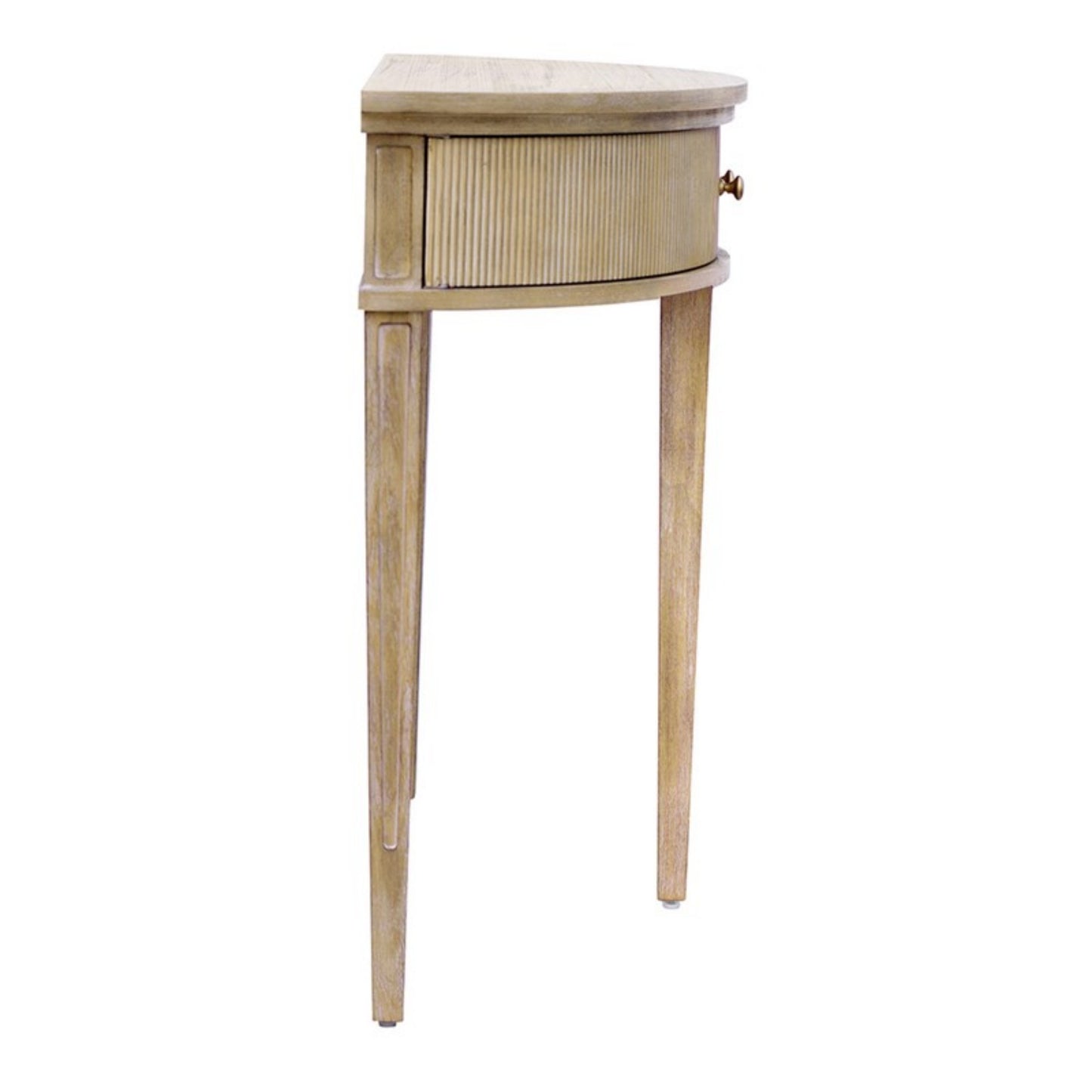 Vintage-Inspired Storage Console Table with Fluted Doors, Reclaimed Wheat MDF, 36' Width Console Table