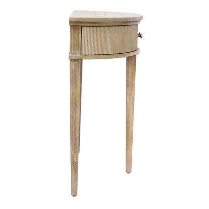 Vintage-Inspired Storage Console Table with Fluted Doors, Reclaimed Wheat MDF, 36' Width Console Table