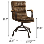 Vintage Whiskey Swivel Office Chair with Casters