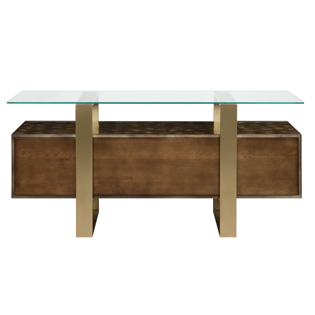 Mabyn Brass & Antique Brown Finish Console Cabinet