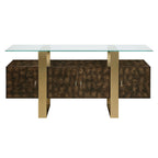 Mabyn Brass & Antique Brown Finish Console Cabinet