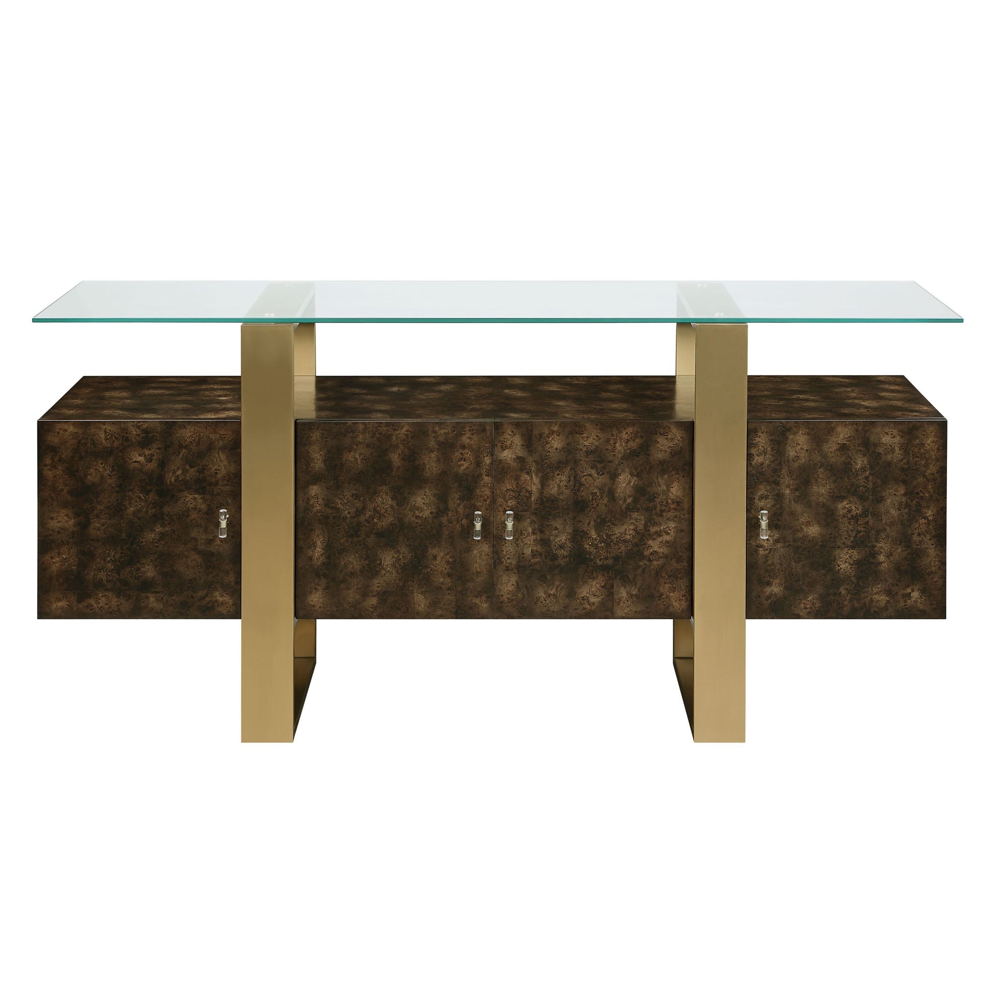 Mabyn Brass & Antique Brown Finish Console Cabinet