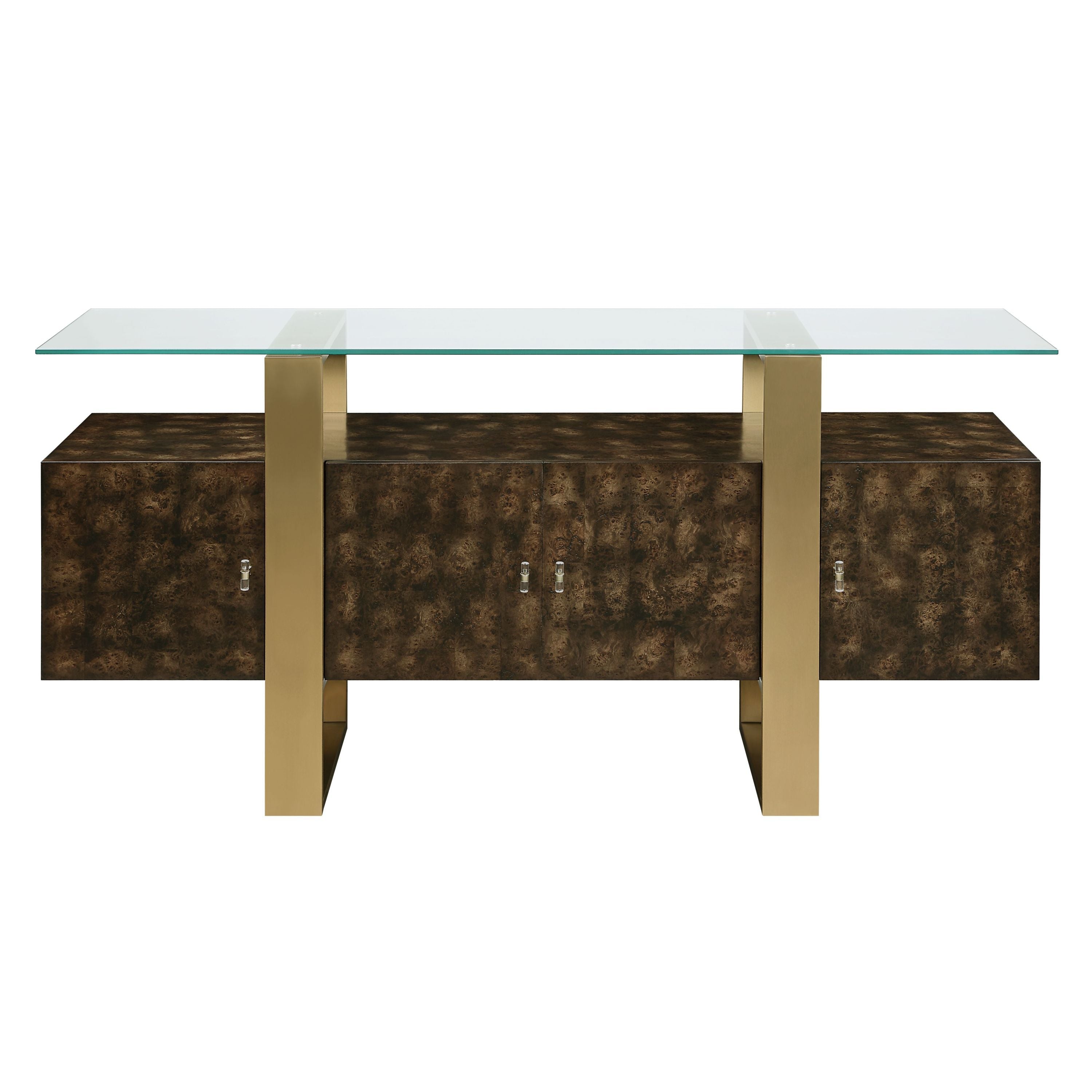 Mabyn Brass & Antique Brown Finish Console Cabinet