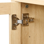 Vintage Style Dome Cabinet with High-Quality Materials and Large Storage Space in Natural Finish